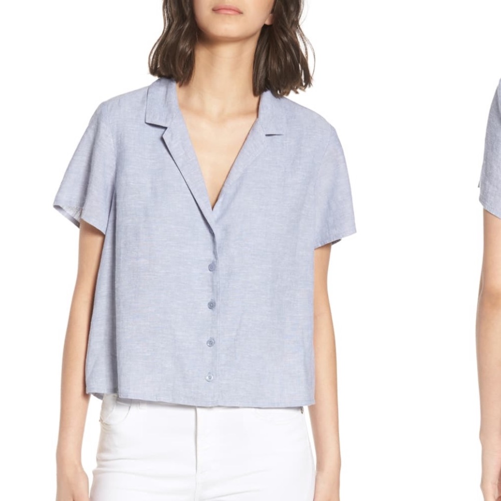 Linen blend top